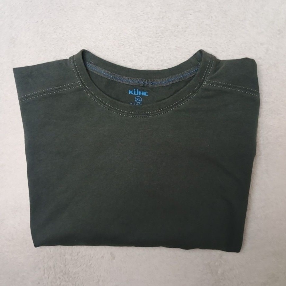 Kuhl Shirt Mens XL Green Short Sleeve Crewneck WildFibre Tagless 7200 Bravado